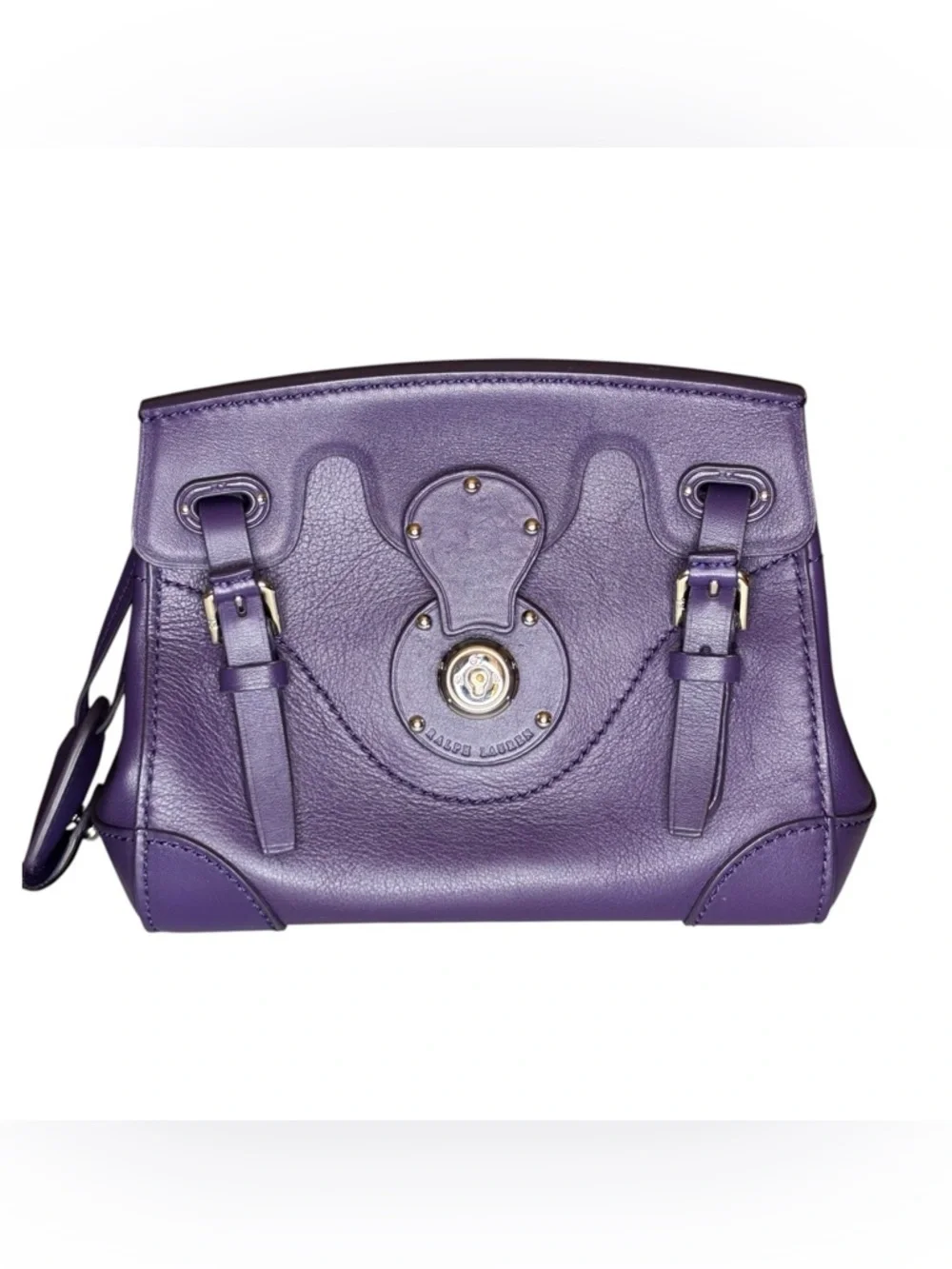 Ralph Lauren Mini Ricky Satchel | Purple Leather | Silver Hardware